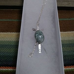 Sterling/moss agate necklace